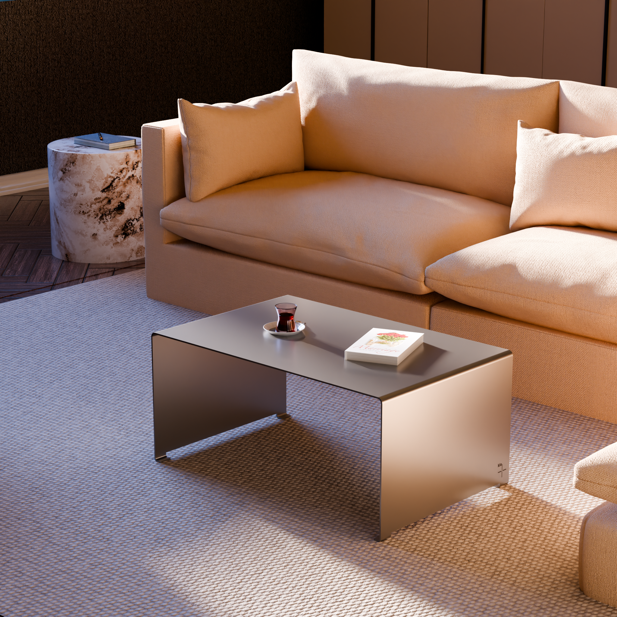 Tavolino da caffè in acciaio inossidabile